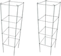 46" Height 12" Width 2PCS Galvanized Square Folding Tomato Cage,Plant Support Stake Tower