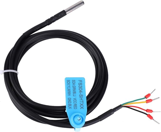 Temperature Humidity Sensor, I2C Interface FS304 SHT30 FS304 SHT31 FS304 SHT35 Waterproof Digital Thermal Soil Probe Module Stainless Steel Room Thermometer Hygrometer with Extension Cable(SHT31)