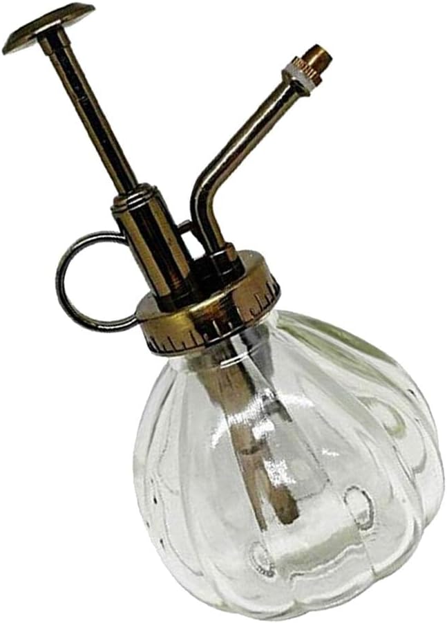 Vintage Glass Watering Spray Bottle Plant Mister - Adjustable Pressure Sprayer for House Plants - Elegant European Style Watering Can - Perfect for Garden and - Clear