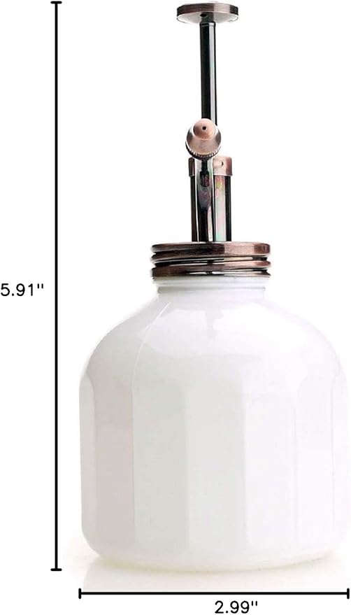 Plant Mister- White Glass Bottle & Brass Sprayer (Antique Copper)