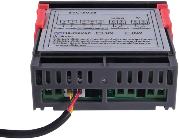 STC-3028 AC 110-220V 10A Digital Temperature Controller Dual Display Thermostat Thermoregulator Heating Cooling Switch Digital Hygrometer with SHT20 Probe (AC 110-220V)