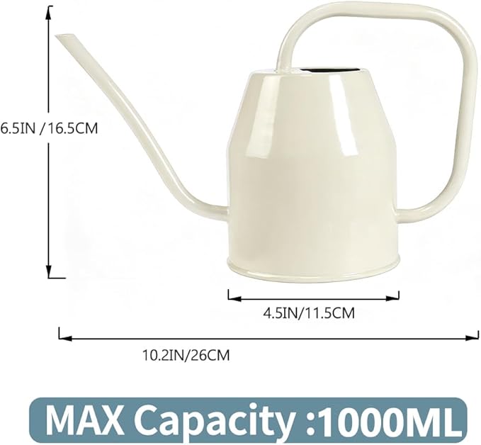 35 oz/1000 ml Metal Indoor Small Watering Can with Long Spout for House Plants Decorative, 12 oz/360 ml Glass Plant Mister Spray Bottle for Bonsai Garden Flowers