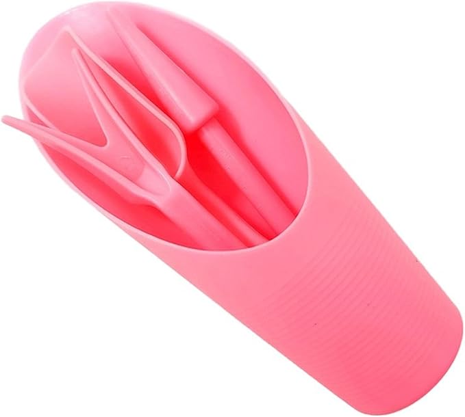 Garden Tool Set with Transplanter Scoop Bucket Shovel and Hole Punch for Succulent and Greenhouse Planting Four Piece Plastic Kit for Transplanting and Potting Tasks(Pink)