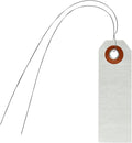 SmartSign (Pack of 100) 3.125 x 1 inch Write-on Indentable Blank Two-Sided Marking Tags with Pre-Attached Wires, Dead-Soft Aluminum, Silver