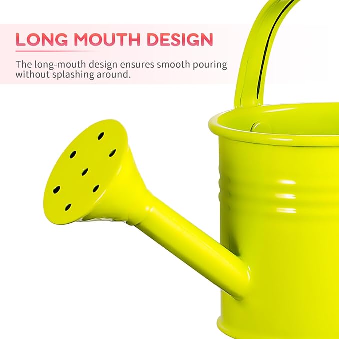 5 Pcs Kids Watering Cans, Mini Metal Plant Watering Can with Long Spout, Small Tin Flower Pots for Indoor Outdoor Gardening
