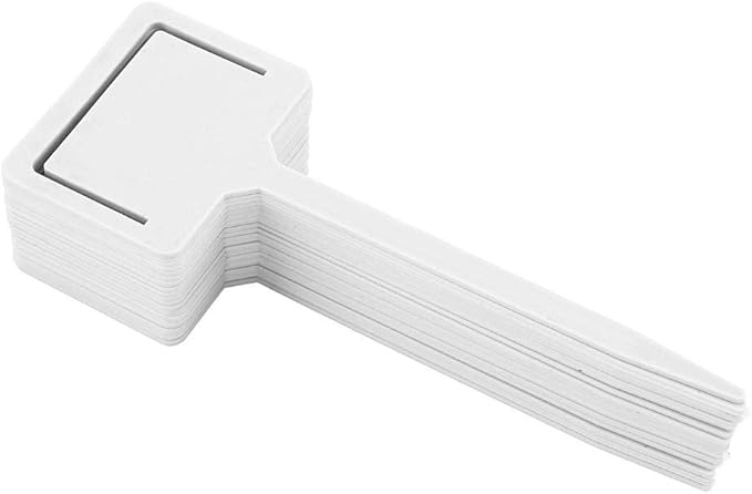 20PCS Plant Labels PVC Reusable Gardening Flower Plant Label Flower Pots Tags Garden Seed Stake Tool(White)