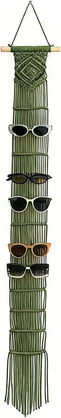 Macrame Sunglasses Holder Boho Wall Hanging Minimalist Eyewear Organizer Wall Sunglasses Rack