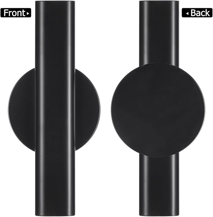 UKCOCO Wall Mounted Flower Vase 6.29In Black Metal – No-Drilling Adhesive Holder Waterproof – for Home Office Bedroom Kitchen Decor for Fresh & Artificial Flowers