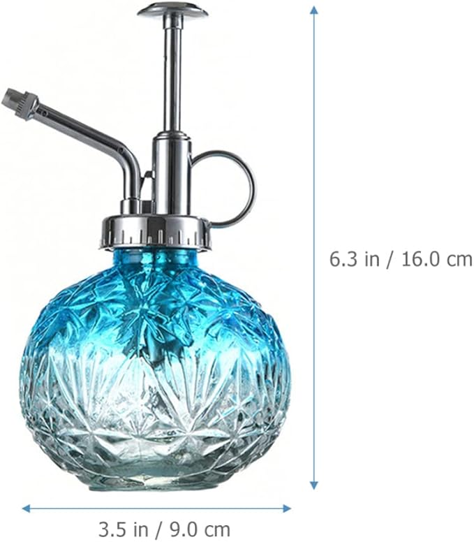 Gadpiparty Glass Plant Mister Watering can with Pump Sprayer for Indoor Outdoor Succulent Plants Mini Bonsai Trees Portable Refillable Mister Spray Bottle