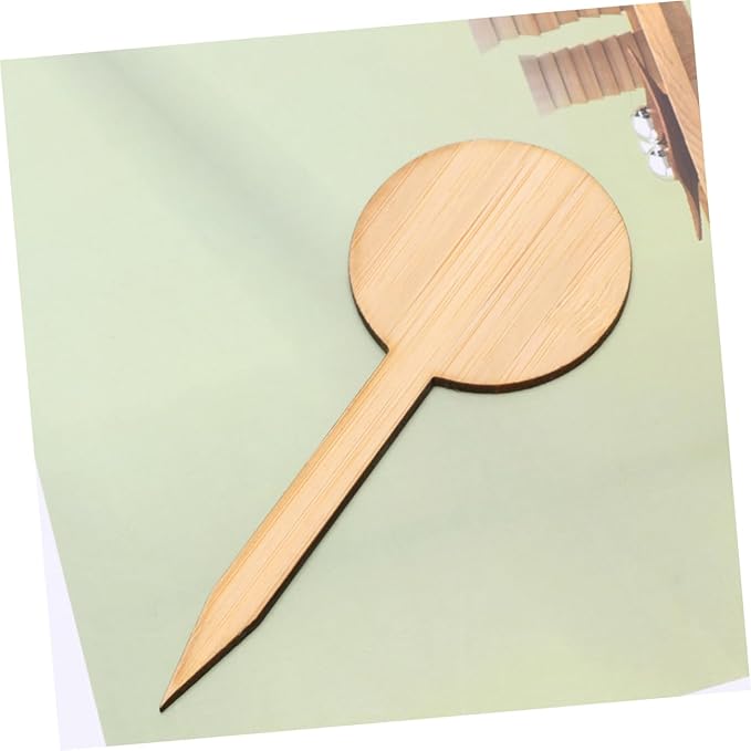 Kisangel 40pcs Miniature Plant Labels t Shape Plaque Ornaments for Gardening Easy Insertion Decorative Sign Round Design for Nursery Use