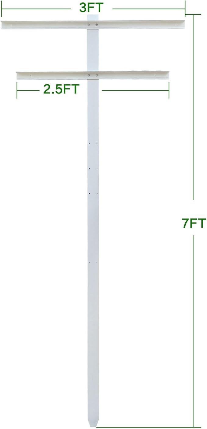 Grape Vine Trellis 7ft Tall 3pcs Set for Raspberry and Grape Plants, Heavy Duty, Easy to Install Vineyard Trellis, Fiberglass Rust-Proof, (84inch 3Trellises)