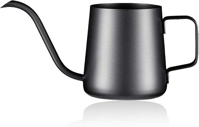 12 oz / 350 ml Small Watering Can Indoor Plants, Stainless Steel Plant Watering Can with Long Spout (Black) (12oz)