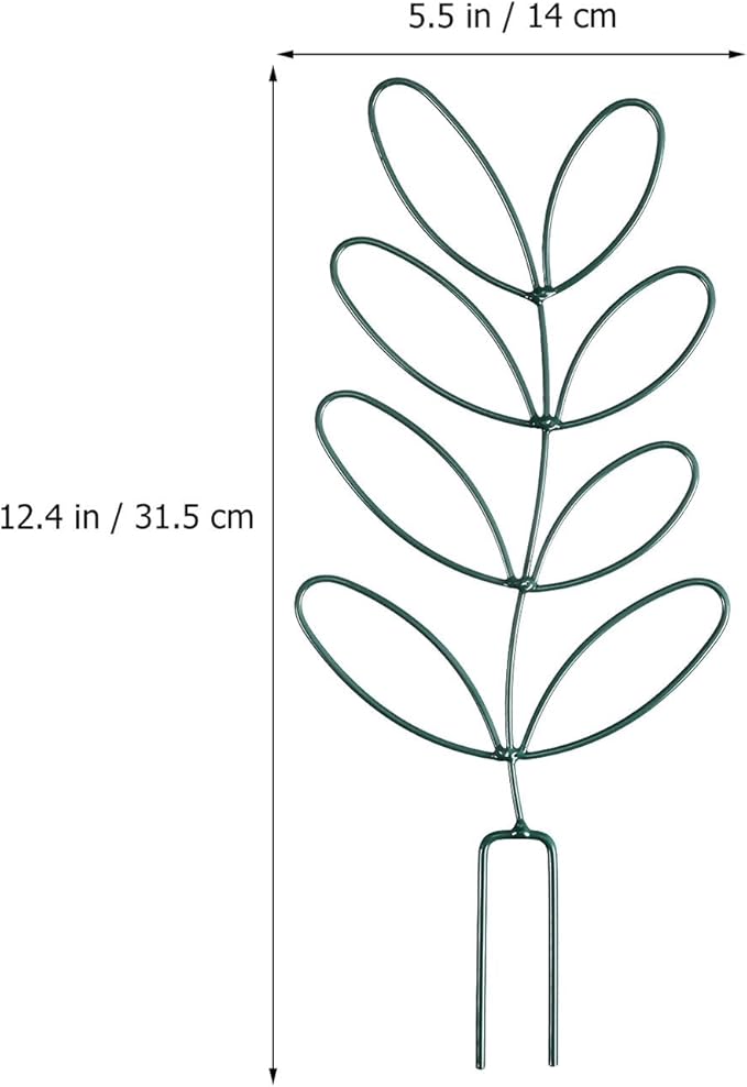 KALLORY 4pcs Metal Plant Climbing Rack Trellis for Potted Plants in Emerald and Brass Indoor and Outdoor Flower Vine Climbing Accessories