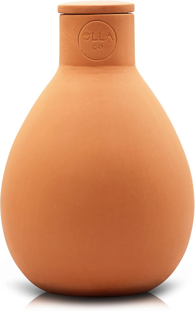 The Olla Company Classic Olla Watering Pot with Lid - Terracotta Self Watering Irrigation up to 2 ft in Diameter for Gardens, Raised Beds, and Pots - Vacation Friendly - Small