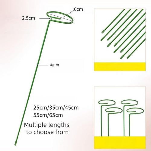 12 Pack Plant Support Stakes, 10 Inch Tall Metal Plant Stakes, Garden Plant Support Stake for Outdoor Indoor Plants, Flower Stake for Lilies, Dahlias, Sunflowers, Tomato, Amaryllis, Peony, Orchid