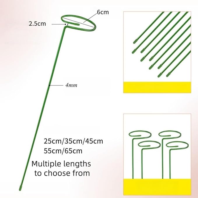 12 Pack Plant Support Stakes, 18 Inch Tall Metal Plant Stakes, Garden Plant Support Stake for Outdoor Indoor Plants, Flower Stake for Lilies, Dahlias, Sunflowers, Tomato, Amaryllis, Peony, Orchid