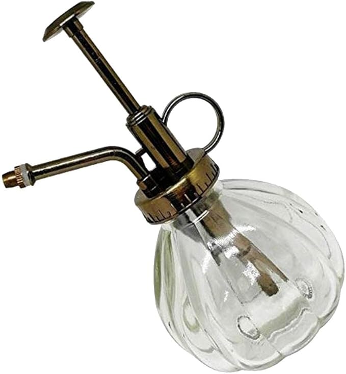 Vintage Glass Watering Spray Bottle Plant Mister - Adjustable Pressure Sprayer for House Plants - Elegant European Style Watering Can - Perfect for Garden and - Clear