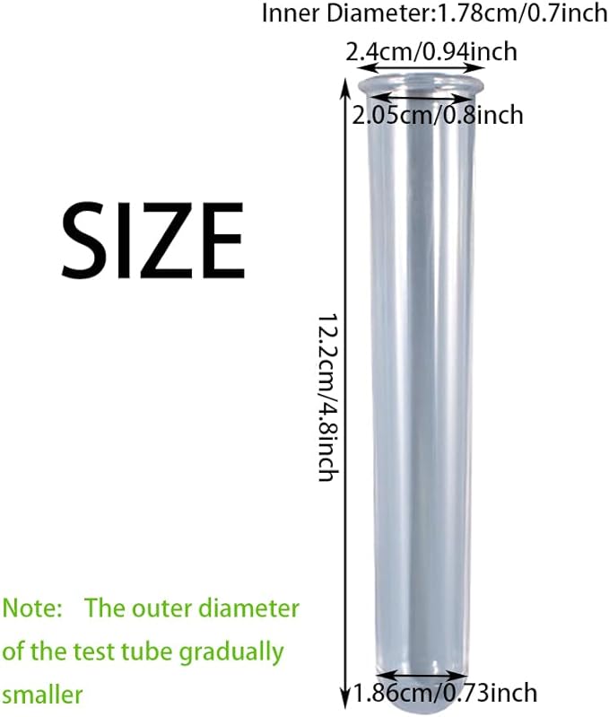 9Pcs Clear Test Tubes for Plant Propagation Station Hydroponic/Flowers for Home Office Desktop Decoration(Test Tube)