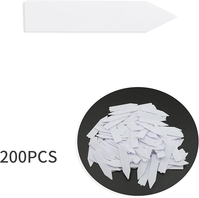 Quluxe 200 Pcs 2" White Plant Name Tags Plant Label Stakes Plastic Garden Markers for Outdoor Garden