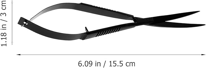 POPETPOP 6.1 Inch Curved Aquarium Scissors Water Grass Shears Spring-Loaded Precision Pinch Action for Aquascaping and Small Plant Trimming