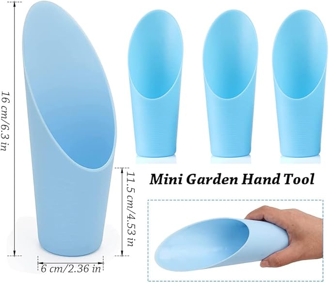 AKOAK 3 Pcs Garden Meat Tools Plastic Cups and Buckets Mini Garden Tools Plant Potting Shovels Flower Pot Spoon Potting Tools for Meat Miniature Garden Plant Care (Random)