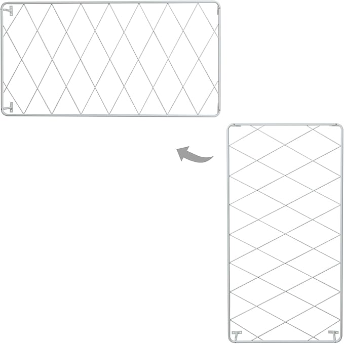 MyGift 50 by 24 Inch Single Panel Wall Mounted Garden Trellis with Metal Diamond Screen, Hanging Lattice Support Frame for Outdoor or Indoor Climbing Plant Vines (Matte White, 1 pc)