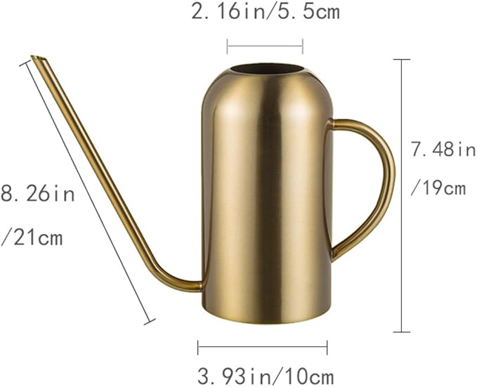 Stainless Stee Watering Can for Indoor Plants and Garden, Watering Pot 40oz/3gallon, Gold
