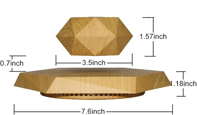 Magnetic Floating Flower Pot Rotate 360° Levitate ABS Planter for Modern Decor Tree Bonsai Home Garden Office Room Hallway 3 Color w 3.5 in (Brown)
