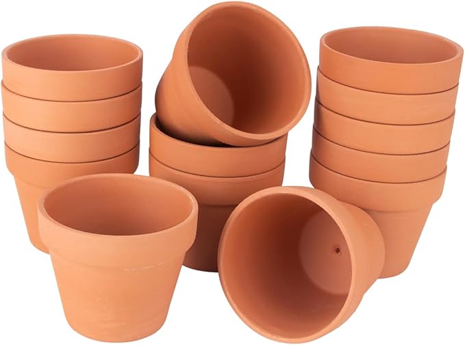 [26 Pack] 4" Planter Nursery Pots Terracotta Pot Clay Ceramic Pottery Cactus Flower Pots Succulent Plants Garden Pot (4")
