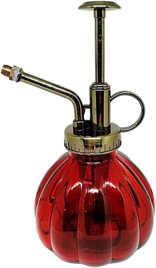 Vintage Glass Watering Spray Bottle Plant Mister - Adjustable Pressure Sprayer for House Plants - Elegant European Style Watering Can - Perfect for Garden and - Wine Red