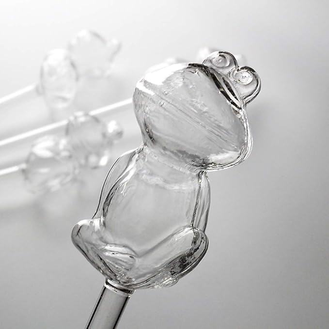 ChezMax Plant Watering Globes Glass Self-Watering Stakes Frog Shaped Water Bulbs Automatic Irrigation Device for Indoor Outdoor Plants 4 Packs