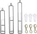Hanging Glass Hydroponic Vase Set 3pcs with Test Tubes and Iron Frames, Wall-Mounted Plant Propagation Station for Home Décor and Garden Display, Includes 3 Hemp Ropes and 3