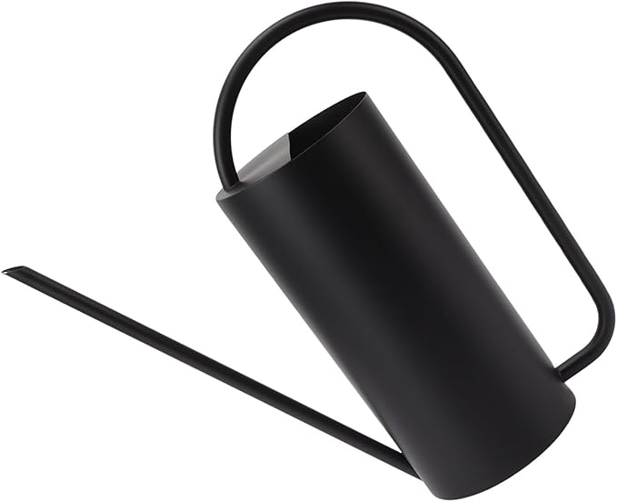 Watering Can, Wide Application Rustproof Long Spout Watering Pot Stainless Steel for Garden (Black)