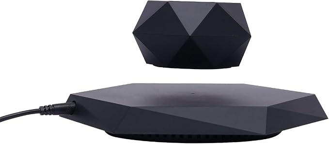 Levitating Plant Pot Magnetic Levitation Suspension Floating Pot，Floating Plant Pot for Small Plants，360 Degree Rotation Planter，Potted Plant for Home, Office & Desk Levitating,Black