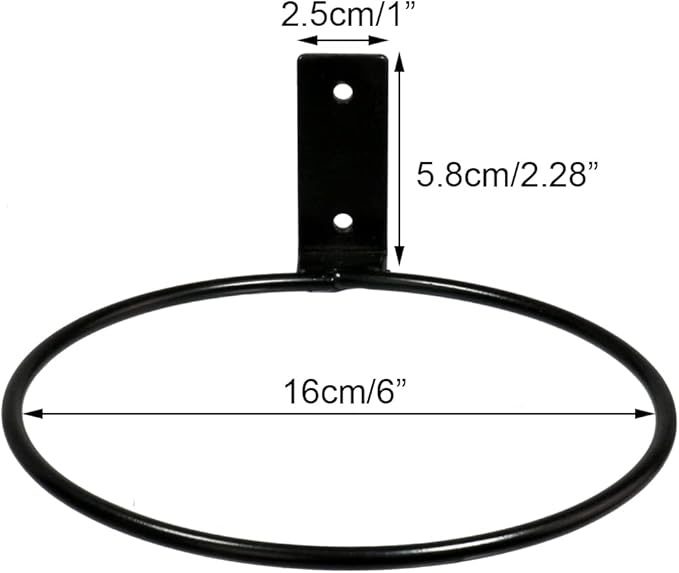 Sivya 6 Pack 6in Flower Pot Holder Ring Wall Mounted Metal Planter Hooks Hangers (6, 6")