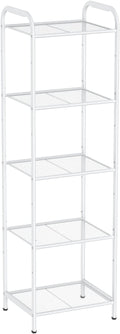 MAX Houser Storage Rack with Shelf,Industrial Style Extendable Plant Stand, Standing Shelf Units for Kitchen, Bathroom, Office,Living Room, Balcony, Kitchen (White, 5 Tier)