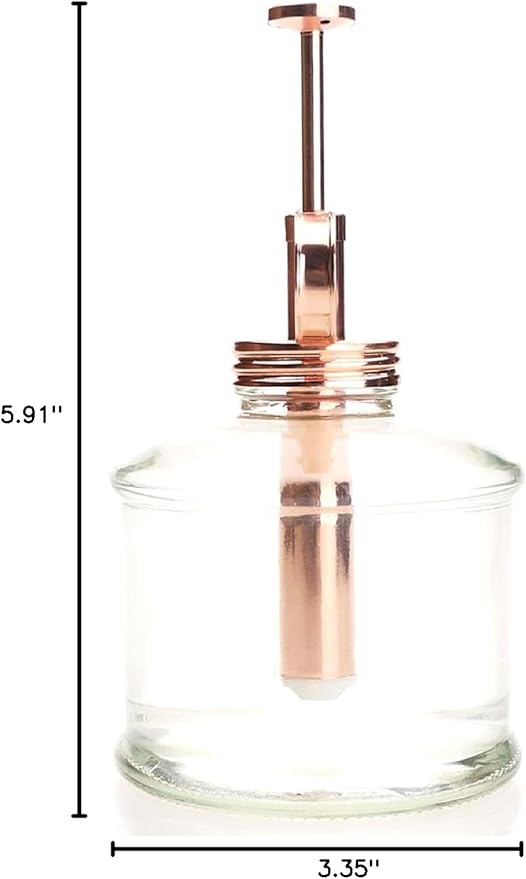Plant Mister- Glass Bottle & Brass Sprayer (Clear & Rose Gold)
