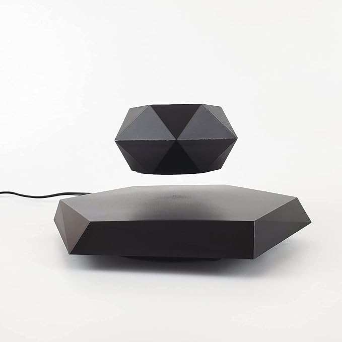 Levitating Plant Pot, Magnetic Levitation Flower Pot Rotating Planters Suspension Floating Plant Succulents Potted for Home Living Room Office Desk Decoration (Black)