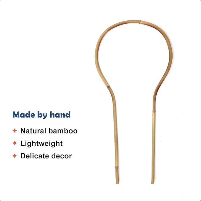 COLOtime 3Pack Bamboo Trellis 16 Inch Round Shaped Small Plant Trellis for Indoor Potted Plants Climbing Monstera Orchid Vine Hoya Houseplant