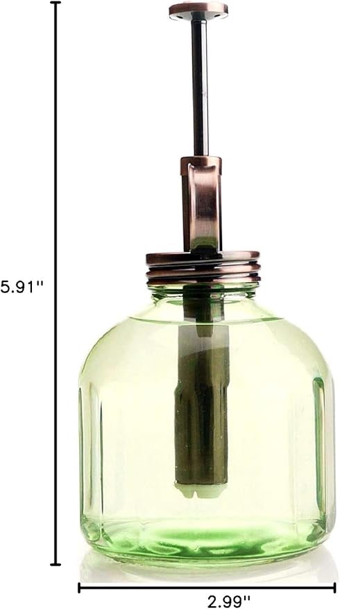 Plant Mister- Green Glass Bottle & Brass Sprayer (Antique Copper)