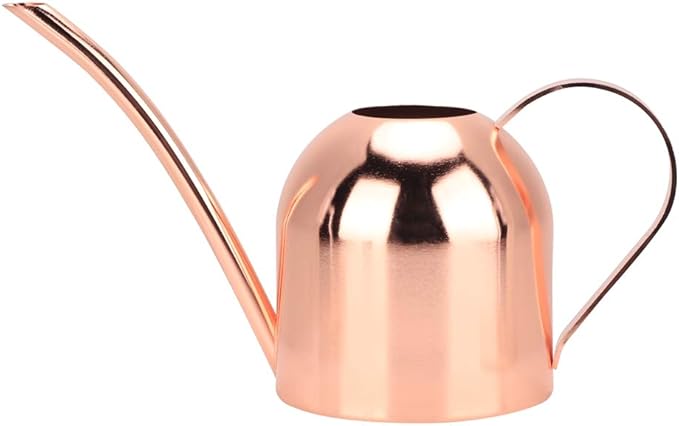 Watering Can Stainless Steel Bonsai Watering Can with Long Spout for House Plants Garden Flower,500ml (Rose Gold)