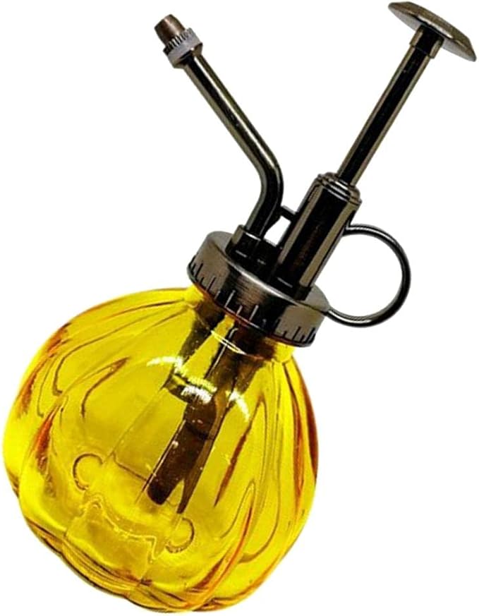 Vintage Glass Watering Spray Bottle Plant Mister - Adjustable Pressure Sprayer for House Plants - Elegant European Style Watering Can - Perfect for Garden and - Pale Yellow
