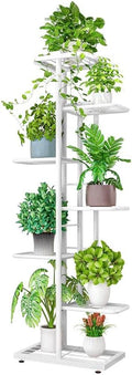 MTB Garden 7 Tier Metal Plant Stand for Indoor Outdoor Flower Pot Display Planter Shelf, White