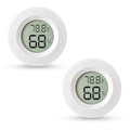 Atogou 2-Pack Mini Hygrometer & Thermometer, Indoor Outdoor Digital Humidity Meter Gauge Temperature, ℉/℃, for Home, Office, Reptile, Car, Greenhouse, Lab, Terrarium, Cellar.. A01 White