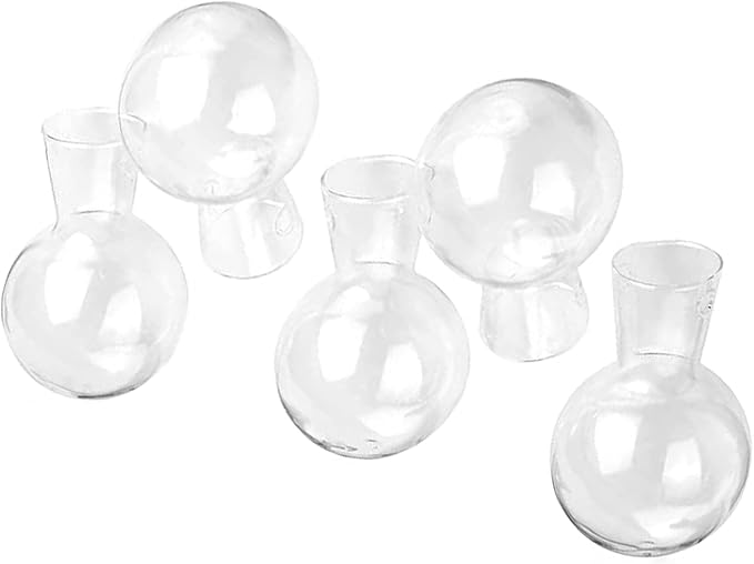 Kingbuy Bulb Glass Vase with Side-Hole (Hole to Hole Opening Dia.: 1.18 in) for Replacement Planter Terrarium with Wooden Stand Accessories Desktop Hydroponics Water Plant Propagation Station, 2 Pack