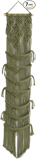 Macrame Cap Holder, Boho Hats Organizer for Baseball Caps, Hand Woven Hats Display Organizer Over Door, Hat Rack for Wall Home Hanging Decoration (Green 39in)