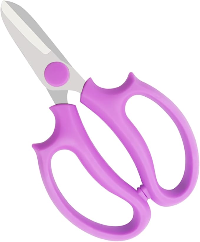 Flower Scissors - Stainless Steel Flower Shears, Garden Plant Floral Shears for Fresh Flowers Stems (Blue, Green, Pink, Violet) (1 PC Violet)