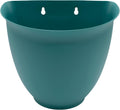 The HC Companies 8 Inch Garden Wall Planter - Plastic Hanging Plant Pot for Indoor Outdoor Flowers, Herbs, Dusty Teal