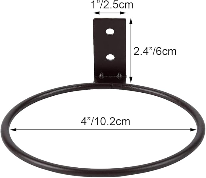 Sivya 4 Pack 4in Flower Pot Holder Ring Wall Mounted Metal Planter Hooks Hangers(4, 4")