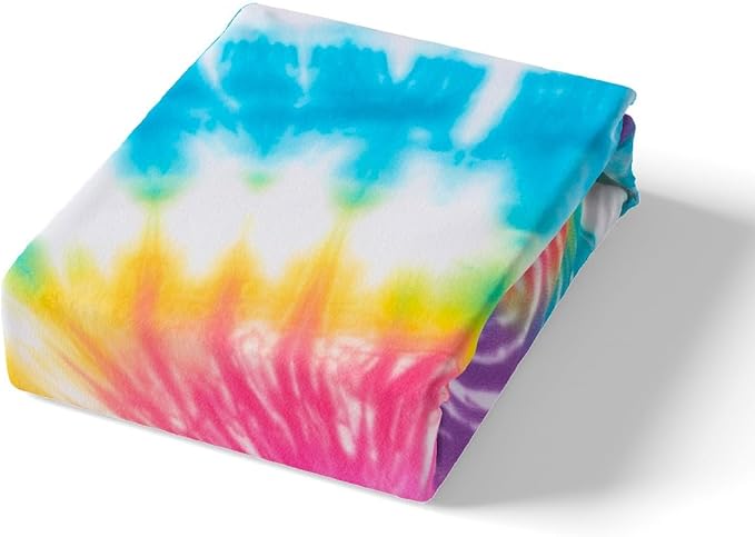 Tie Dye Sheet Set, Boho Trippy Swirl Bed Sheets, Bohemian Gypsy Bedding Set, Hippie Style Sheets, Colorful Kids Girls Women Bed Sheet Set King, 1 Flat Sheet + 1 Fitted Sheet + 2 Pillow Case, Soft